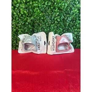 New Bundle of Two Pink & Green Little Wonderz Brand Silicone Baby Teethers Gift